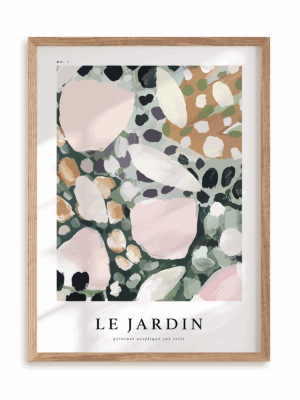 Plakat Le Jardin w ramie drewnianej