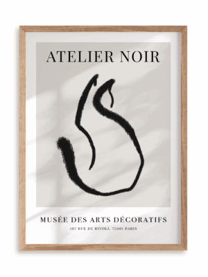 Plakat Atelier Noir w ramie drewnianej