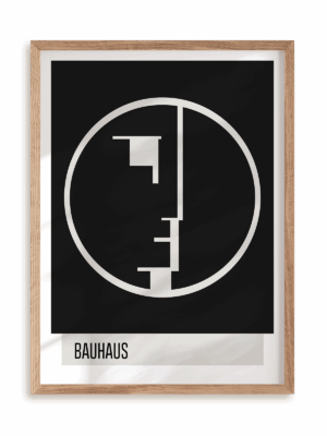 Plakat Bauhaus art w ramie drewnianej