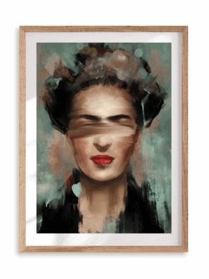 Plakat Frida - Portret w ramie drewnianej
