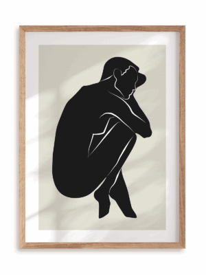 Plakat Zwinięta w kłębek w ramie drewnianej