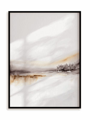 Plakat Akwarelowy horyzont II w ramie aluminiowej