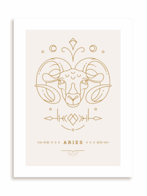 Plakat Stylowy Zodiak: Baran bez ramy