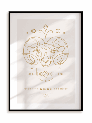 Plakat Stylowy Zodiak: Baran w ramie aluminiowej