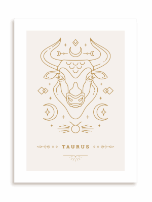 Plakat Stylowy Zodiak: Byk bez ramy