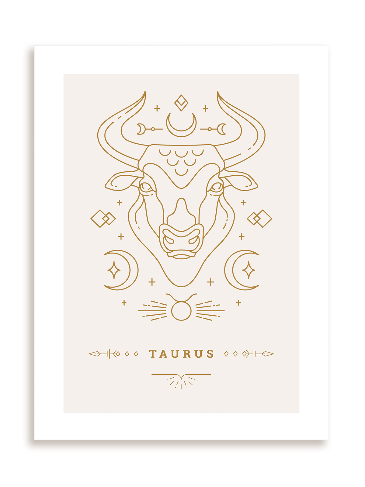 Plakat Stylowy Zodiak: Byk bez ramy