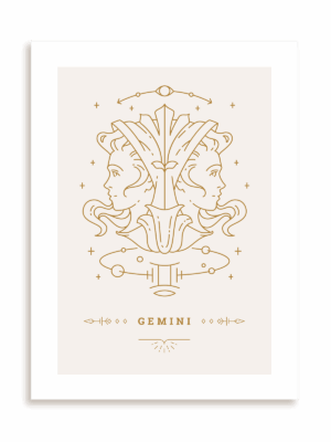 Plakat Stylowy Zodiak: Bliźnięta bez ramy