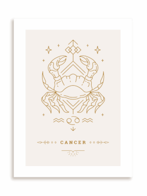 Plakat Stylowy Zodiak: Rak bez ramy