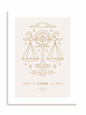 Plakat Stylowy Zodiak: Waga bez ramy