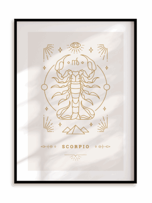Plakat Stylowy Zodiak: Skorpion w ramie aluminiowej