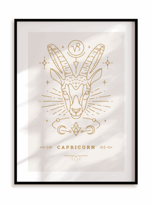 Plakat Stylowy Zodiak: Koziorożec w ramie aluminiowej