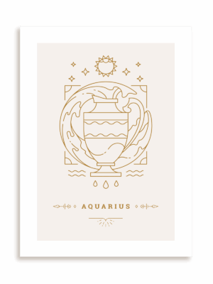 Plakat Stylowy Zodiak: Wodnik bez ramy