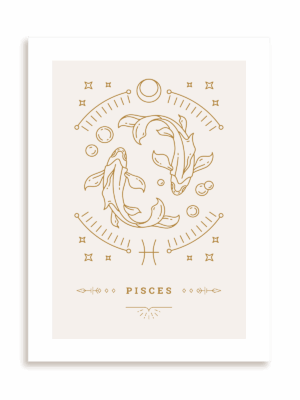 Plakat Stylowy Zodiak: Ryby bez ramy