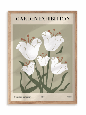 Plakat Garden exhibition w ramie drewnianej