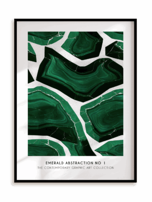 Plakat Szmaragdowa kompozycja w ramie aluminiowej