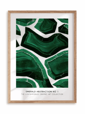 Plakat Szmaragdowa kompozycja w ramie drewnianej