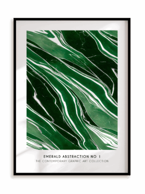 Plakat Szmaragdowa kompozycja II w ramie aluminiowej