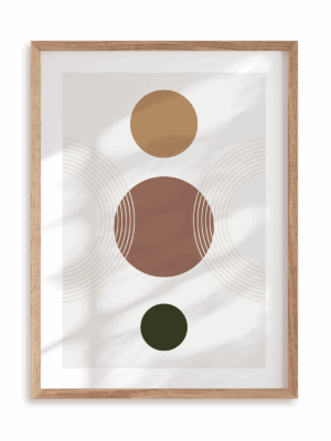 Plakat Mid century modern style w ramie drewnianej