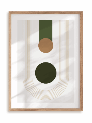 Plakat Mid century modern style II w ramie drewnianej