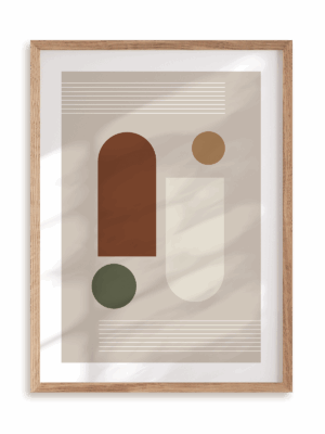 Plakat Mid century modern style III w ramie drewnianej