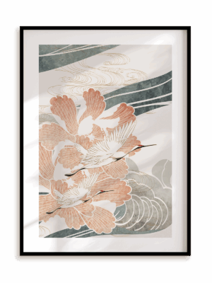 Plakat Żurawie w ramie aluminiowej