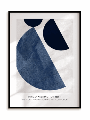 Plakat Abstrakcja indygo w ramie aluminiowej