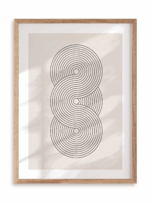 Plakat W geometrycznej nieskończoności w ramie drewnianej