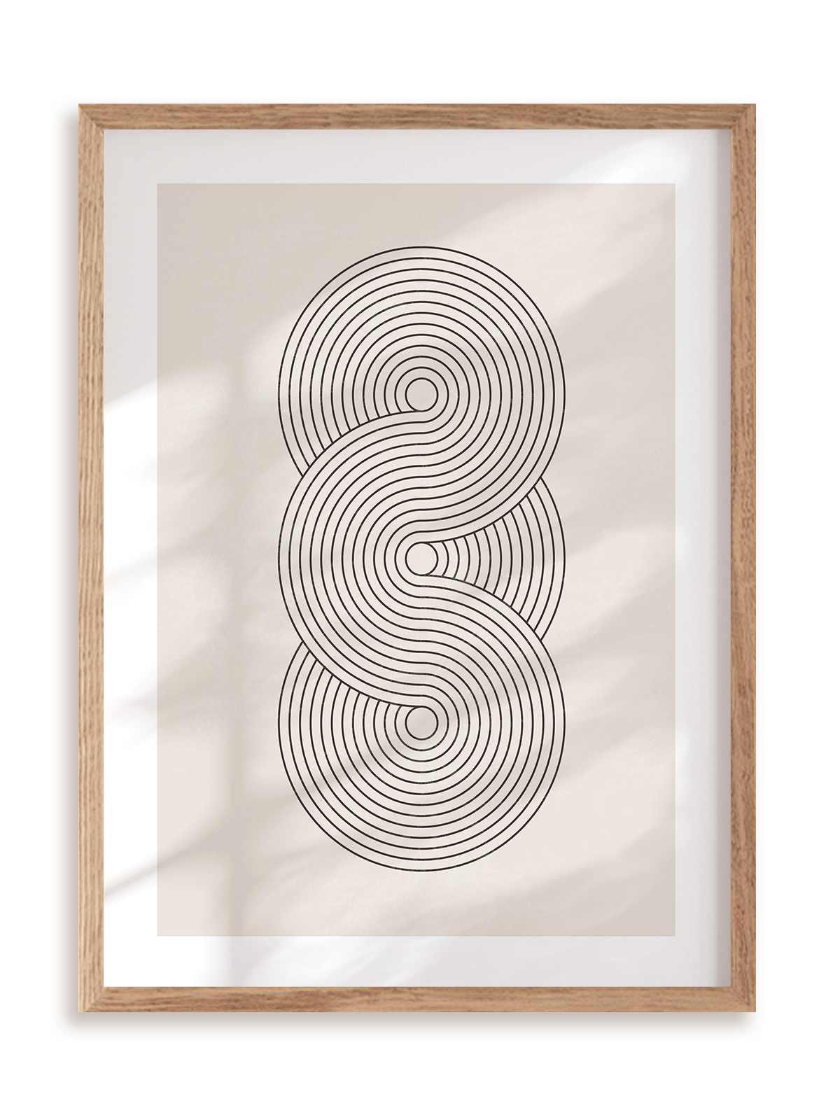 Plakat W geometrycznej nieskończoności w ramie drewnianej