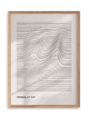 Plakat Minimalist art w ramie drewnianej