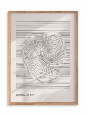 Plakat Minimalist art III w ramie drewnianej