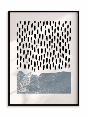 Plakat Deszcz w ramie aluminiowej