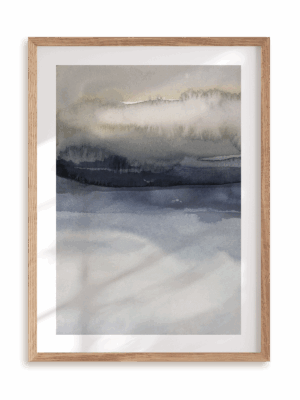 Plakat Akwarelowy zmierzch w ramie drewnianej