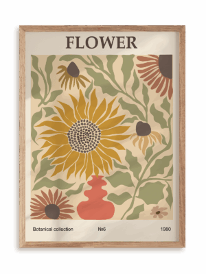 Plakat (Sun)Flower w ramie drewnianej