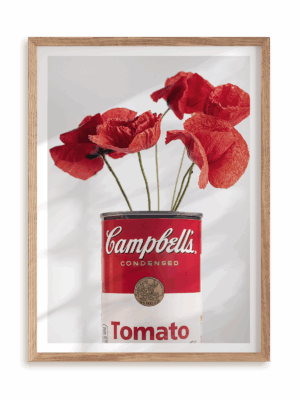 Plakat Pożyczona od Warhola w ramie drewnianej