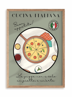 Plakat Kuchnia włoska II w ramie drewnianej