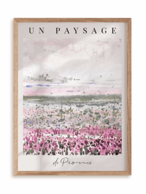 Plakat Krajobraz Prowansji w ramie drewnianej