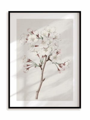 Plakat Orientalny kwiat w ramie aluminiowej