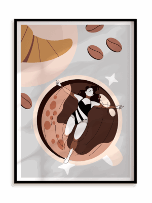 Plakat Coffee my love w ramie aluminiowej