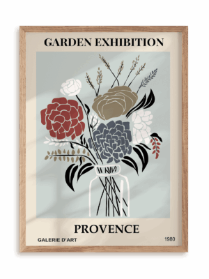 Plakat Garden exhibition: Provence w ramie drewnianej