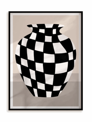 Plakat Wazon w kratkę w ramie aluminiowej