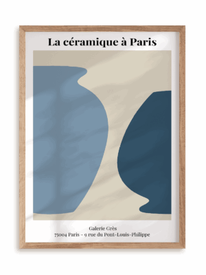 Plakat Wystawa ceramiki w ramie drewnianej