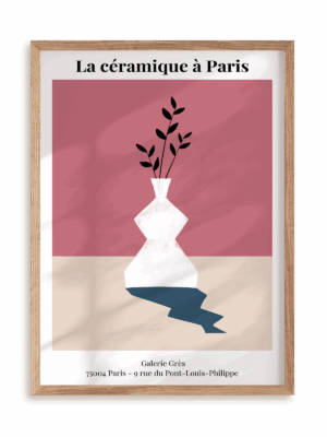 Plakat Wystawa ceramiki II w ramie drewnianej
