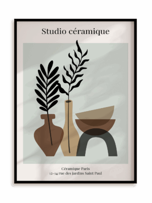 Plakat Wystawa ceramiki III w ramie aluminiowej