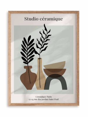 Plakat Wystawa ceramiki III w ramie drewnianej