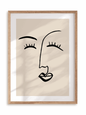 Plakat Z uśmiechem w ramie drewnianej