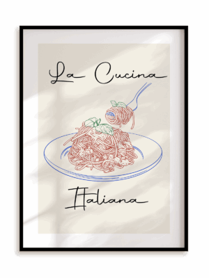 Plakat La Cucina Italiana w ramie aluminiowej