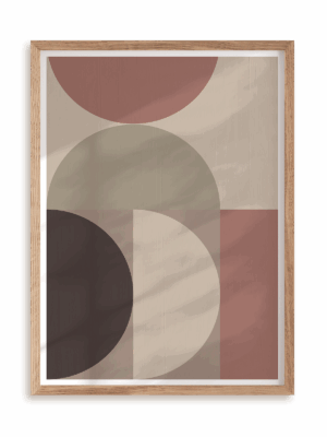 Plakat Mid century pattern w ramie drewnianej