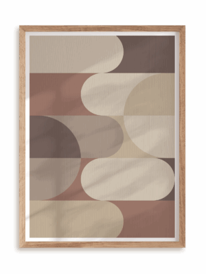 Plakat Mid century pattern II w ramie drewnianej