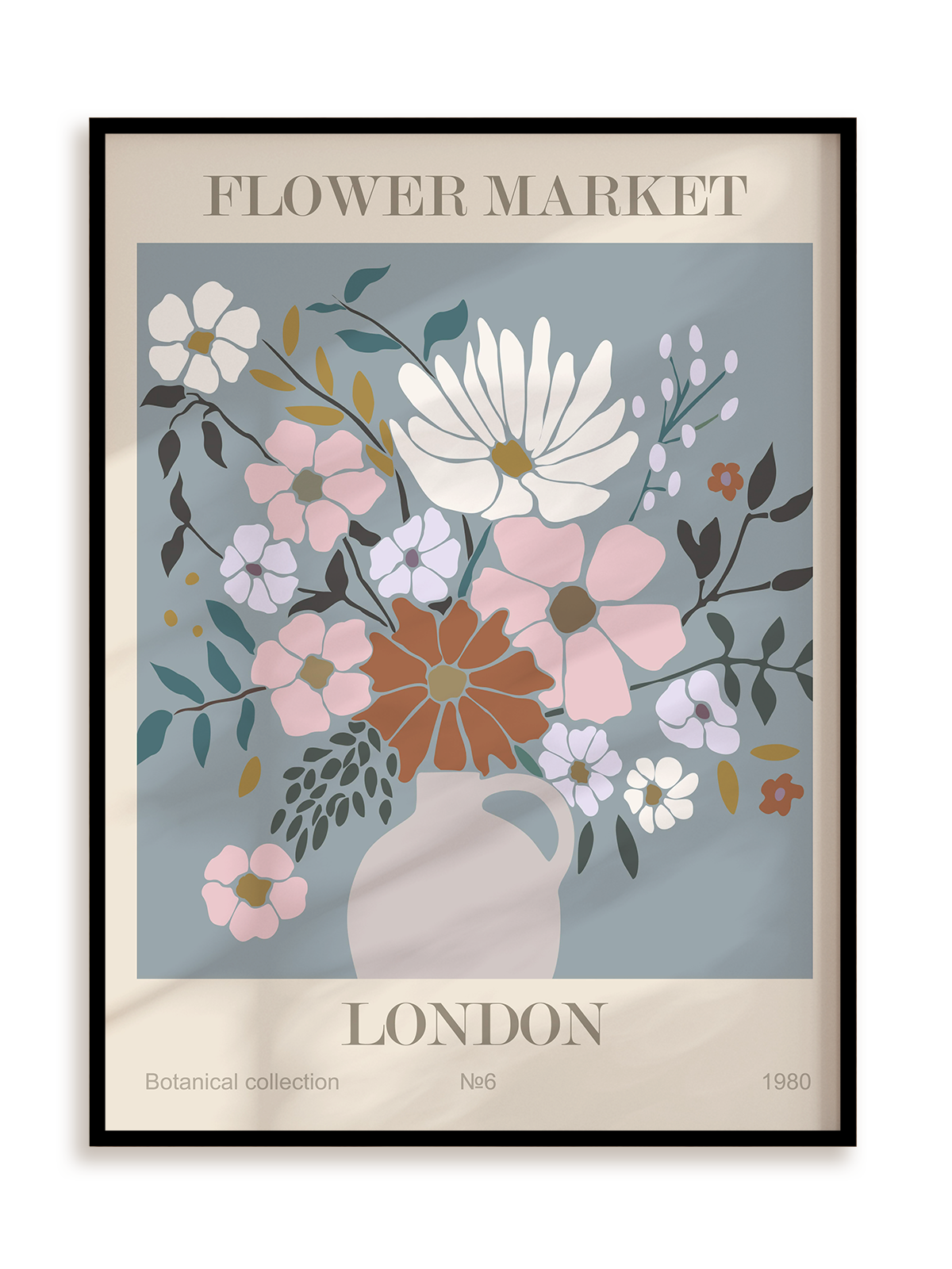 Plakat Flower market: London w ramie aluminiowej