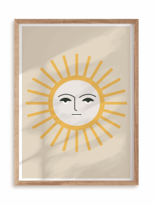 Plakat Oblicze słońca w ramie drewnianej